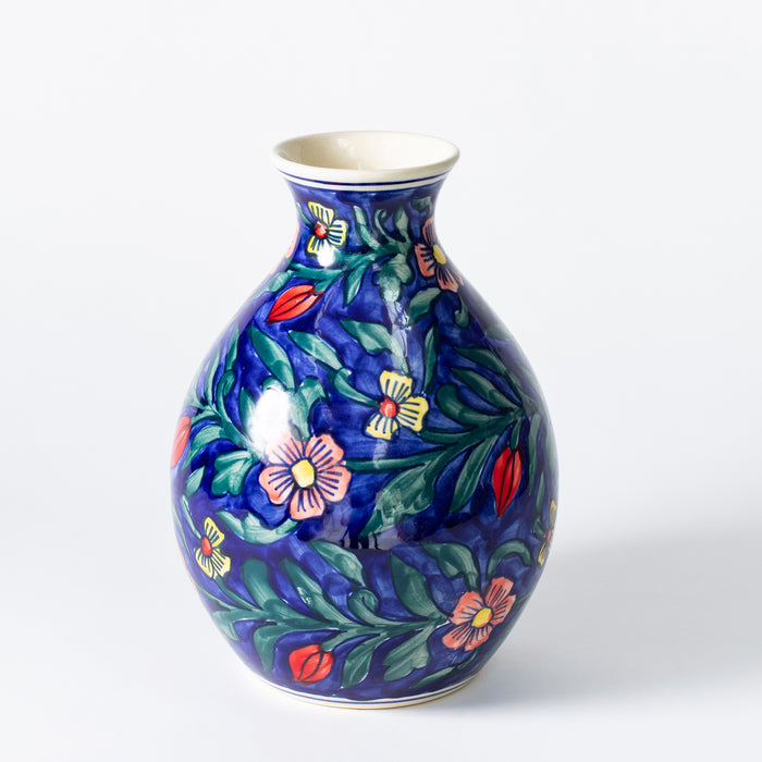 Large Vase  - Floral Cobalt