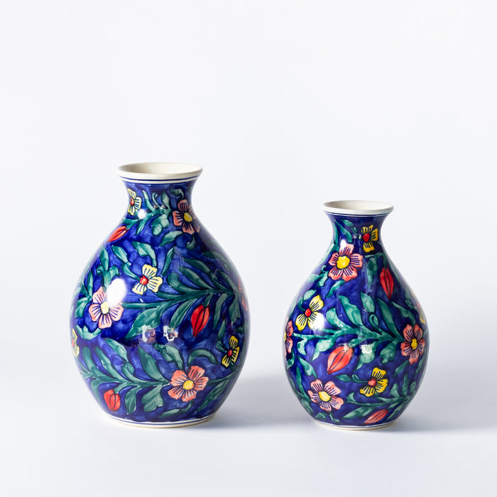 Large Vase  - Floral Cobalt