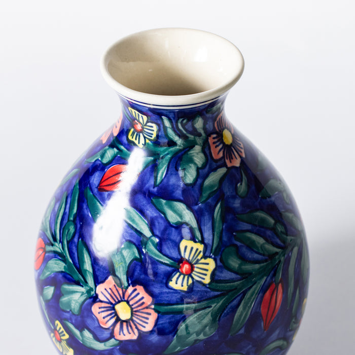 Large Vase  - Floral Cobalt