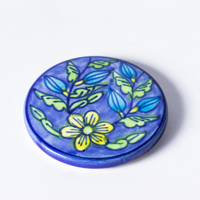 Set of Four Coasters - Floral Blue