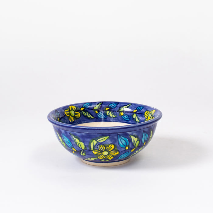 Small Round Bowl  - Floral Blue