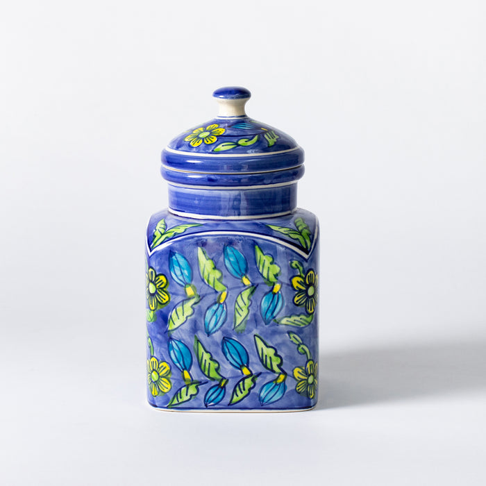 Small Storage Jar  - Floral Blue