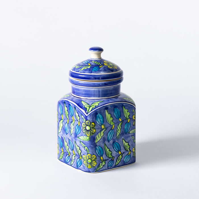 Small Storage Jar  - Floral Blue