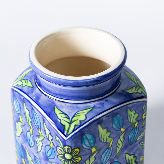 Large Storage Jar  - Floral Blue