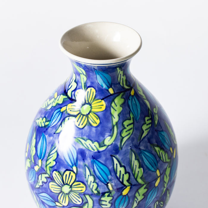 Large Vase  - Floral Blue