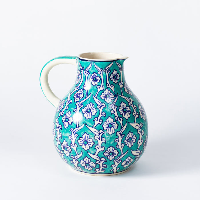 Large Jug  - Floral Teal