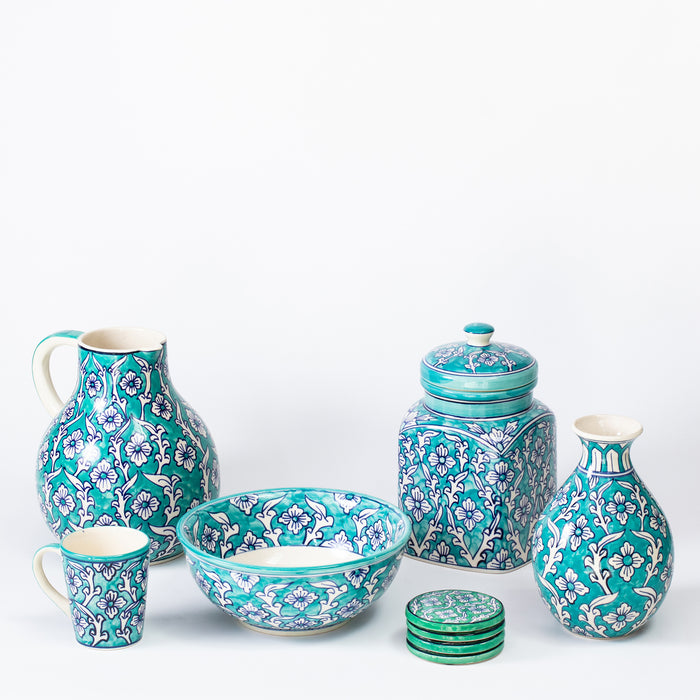 Large Jug  - Floral Teal