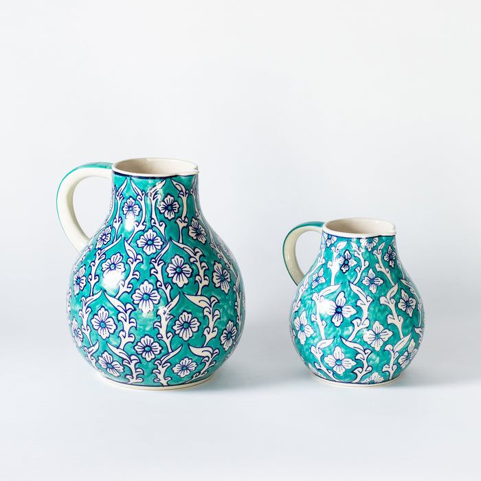 Large Jug  - Floral Teal