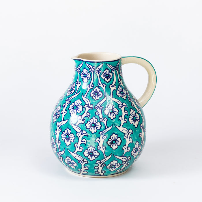 Large Jug  - Floral Teal