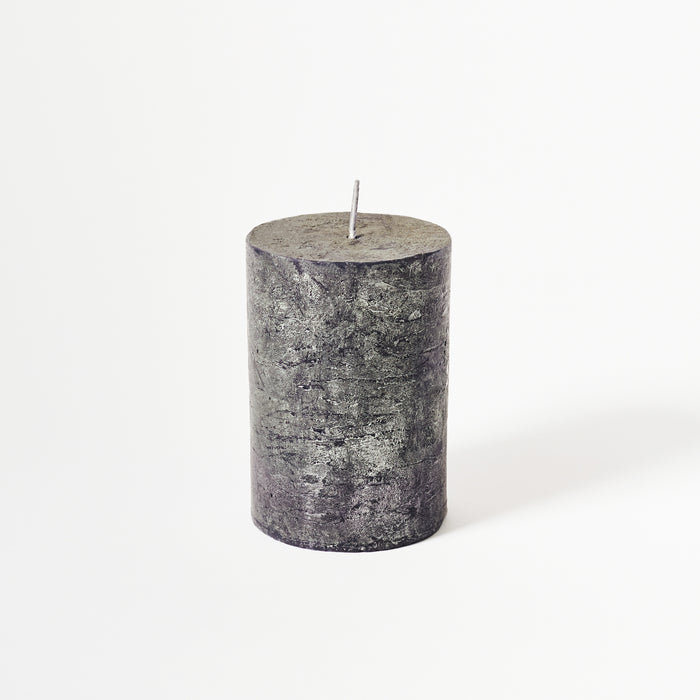 Medium Pillar Candle - Silver