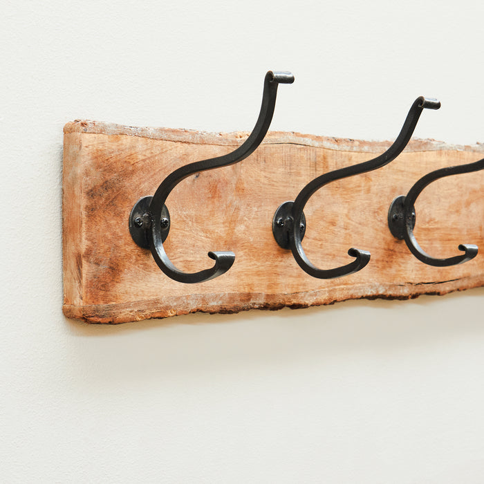 5 Hook Wooden Coat Hanger