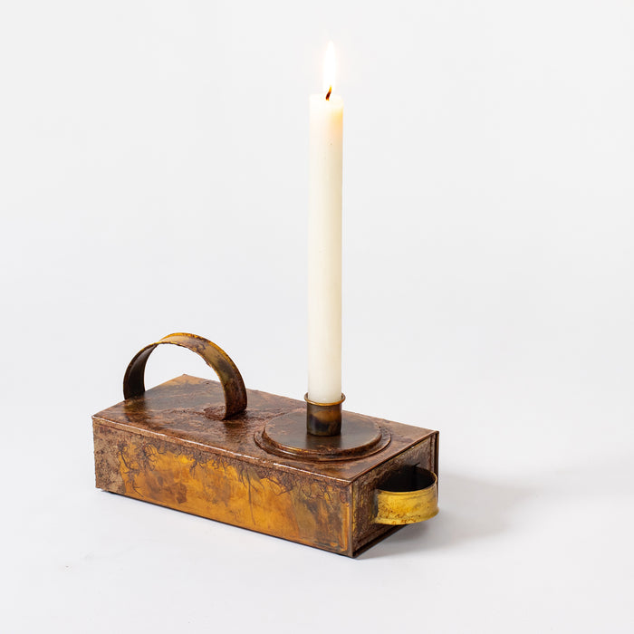 Candle Box/Candleholder-Blue Gold