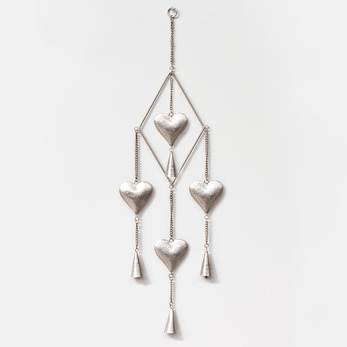 4 Heart Diamond Windchime