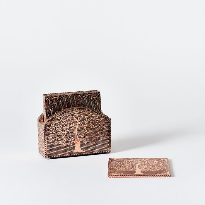 Set 6 Coasters & Stand - Copper