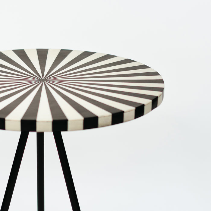 Round Side Table - Stripes