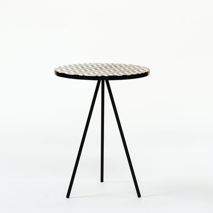 Round Side Table - Herringbone