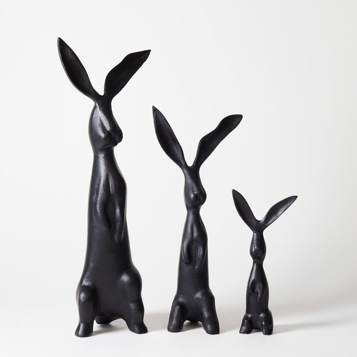 Small Standing Rabbit - Matt Black