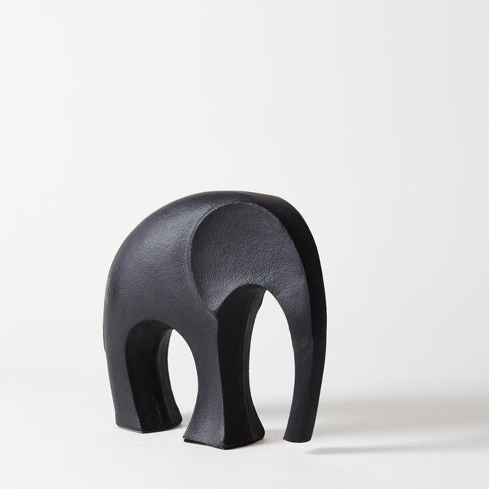 Small Standing Elephant-Matt Black