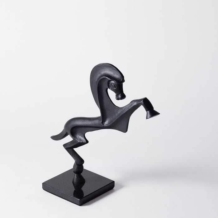 Sm.Prancing Horse/Plinth-Mt.Black