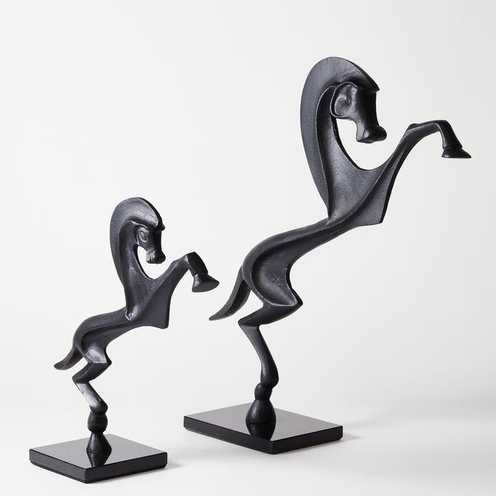 Lg.Prancing Horse/Plinth-Mt.Black