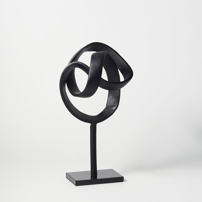 Lg.Knot Sculpture/Plinth-Mt.Black