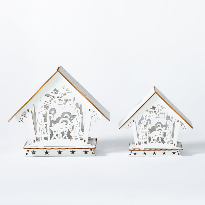 Small Stable with Manger Scene