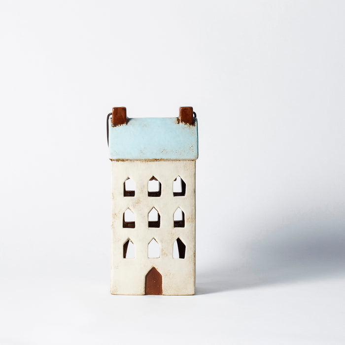 Small House Lantern - Aqua