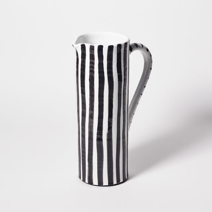 Extra Large Striped Pitcher