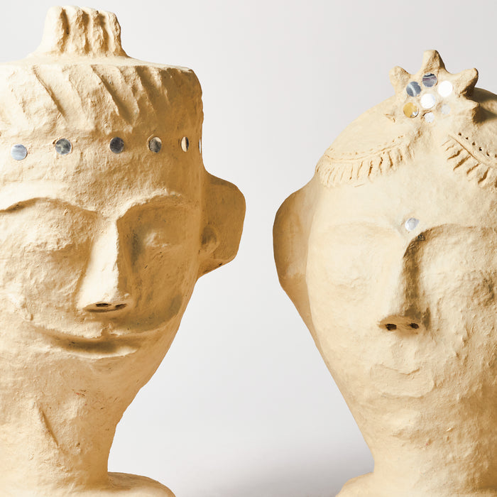 Set of Two Papier Mache Busts