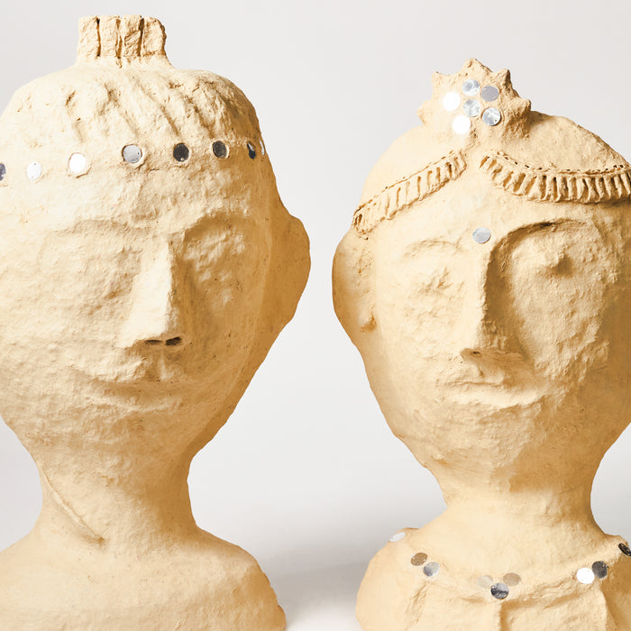 Set of Two Papier Mache Busts