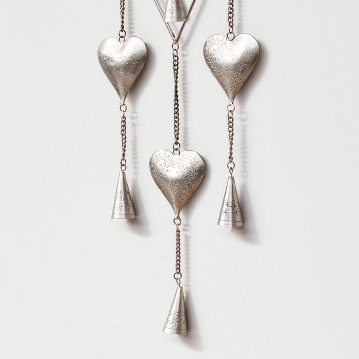 4 Heart Diamond Windchime