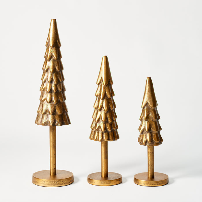 Med Christmas Tree on Stand - Brass