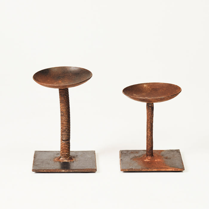 Set of Two Iron Candlestands