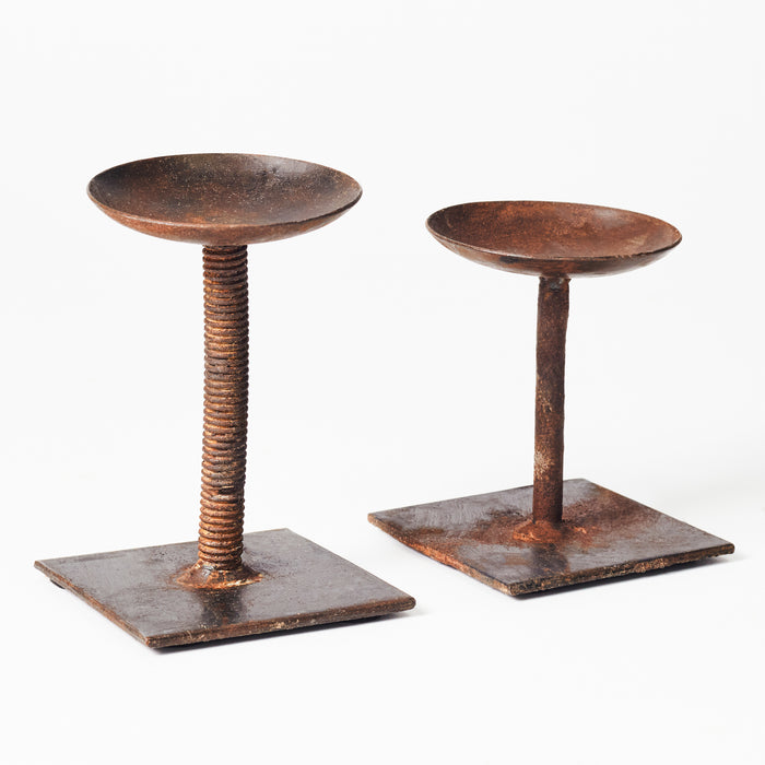 Set of Two Iron Candlestands