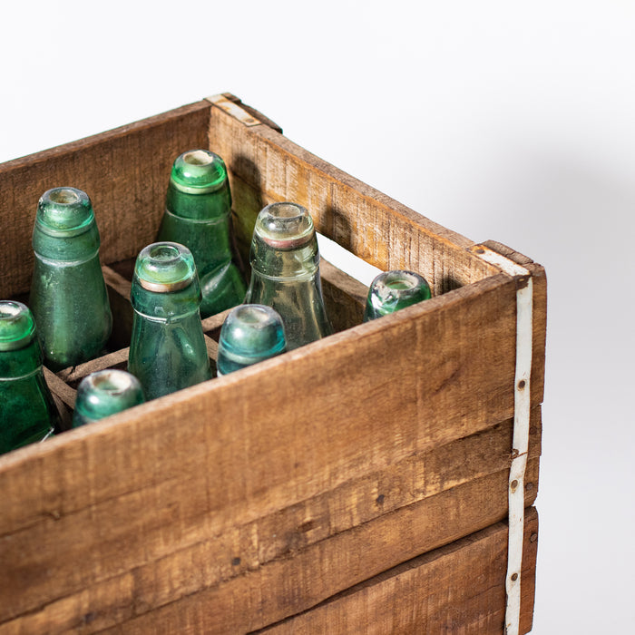 Crate of Twelve Soda Water Bottles
