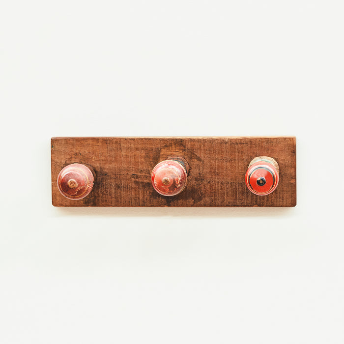 Three Hooks on Wooden Plank