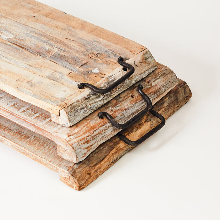 Set of Three Bleached Trays