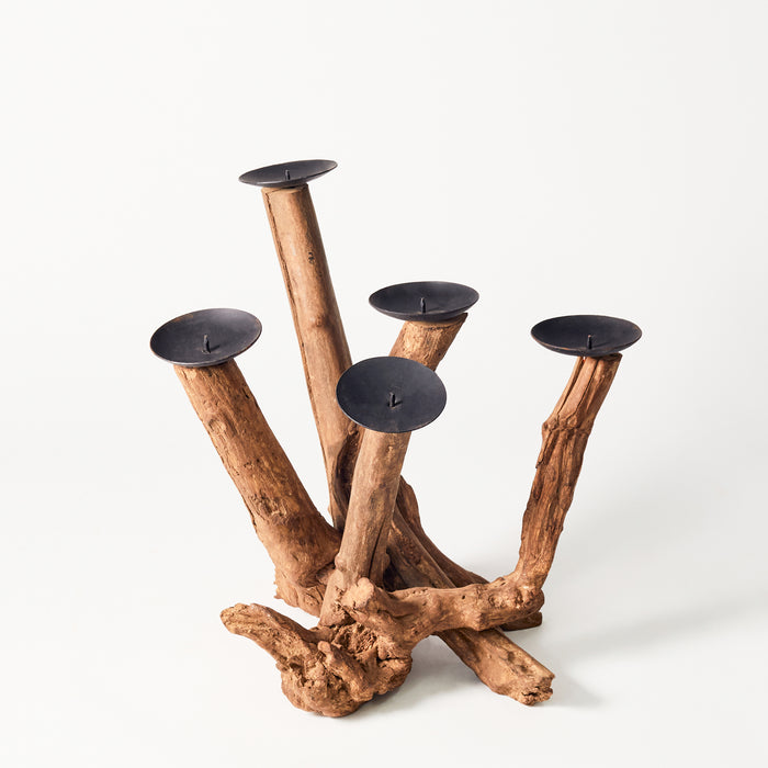 Driftwood Five Candleholders