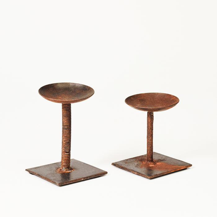 Set of Two Iron Candlestands