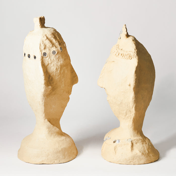 Set of Two Papier Mache Busts