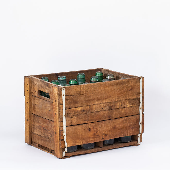 Crate of Twelve Soda Water Bottles