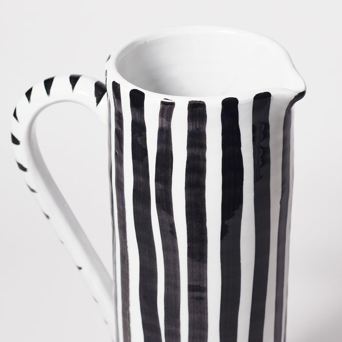 Extra Large Striped Pitcher