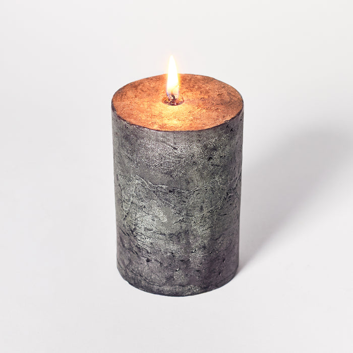 Medium Pillar Candle - Silver