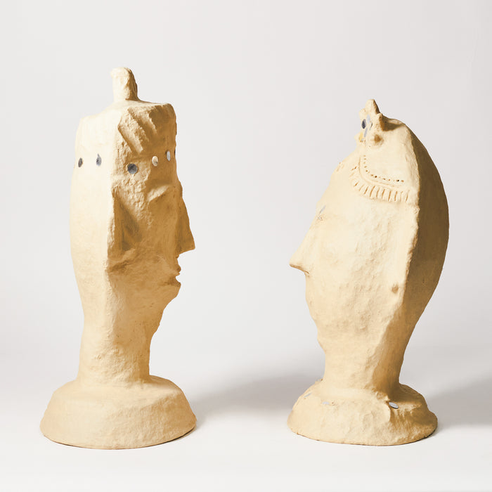 Set of Two Papier Mache Busts