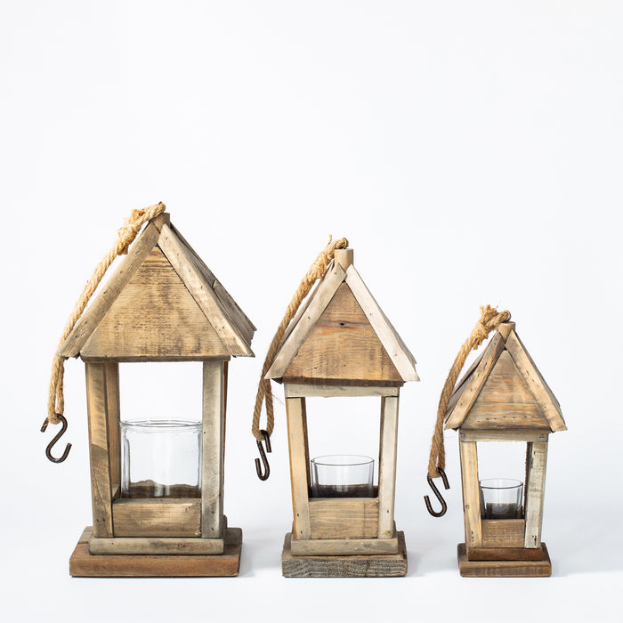 Small Hanging Lantern with Glass