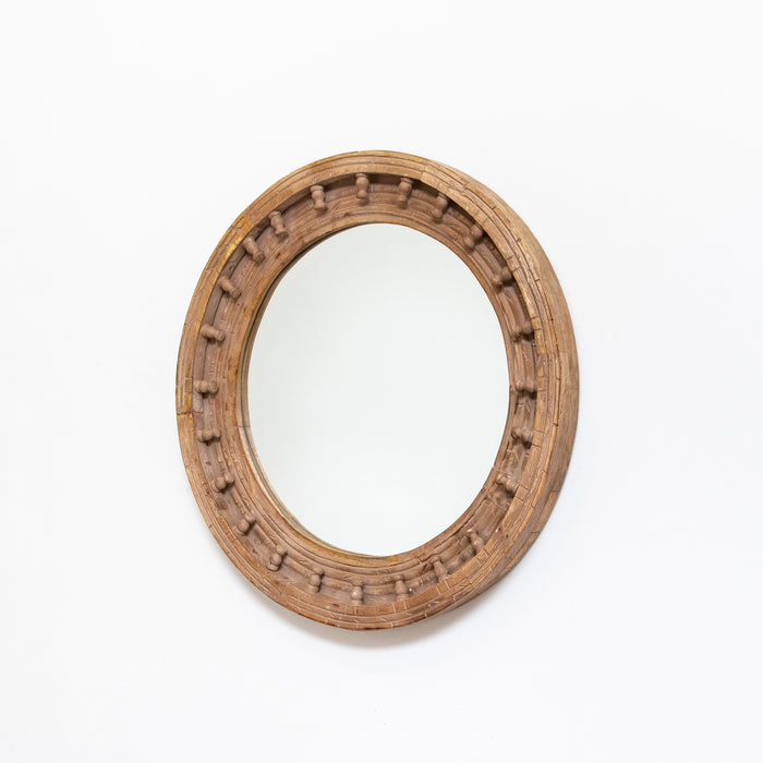 Small Round Carved Mirror