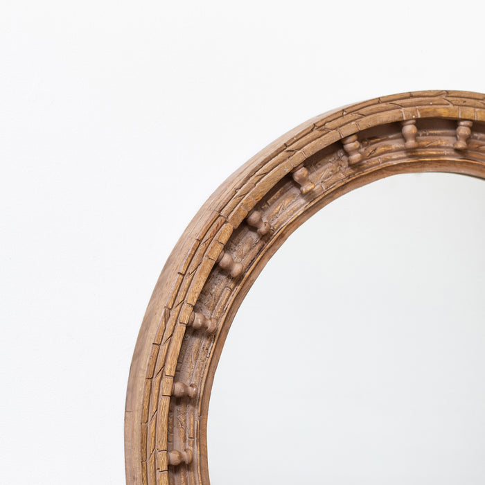 Small Round Carved Mirror