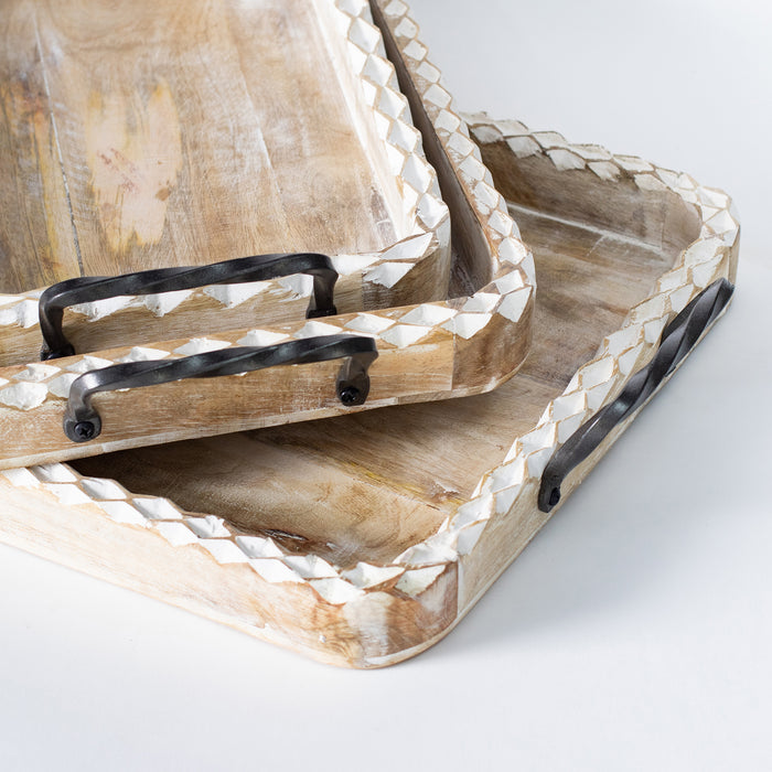 Set of Three Handled Trays