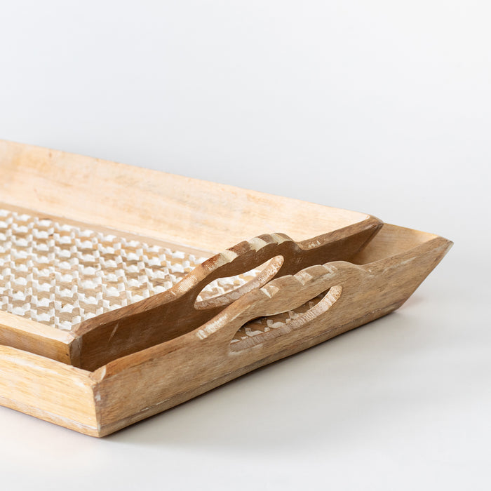 Set of Handled Trays - Dog Tooth