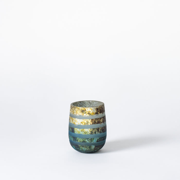 Small Gold Striped Votive